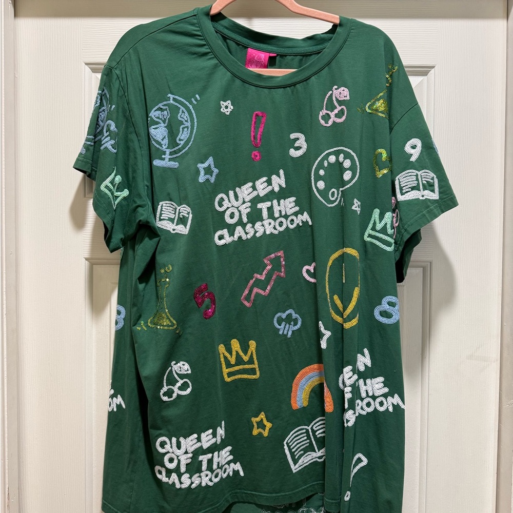 Queen of Sparkles Green Classroom Tee XXL